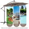 Costway 10FT Cantilever Solar Powered 32LED Lighted Patio Offset Umbrella Outdoor Red\Beige\Coffee\Blue\Navy